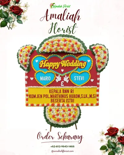 Karangan Papan Bunga Pernikahan di Sekarwangi